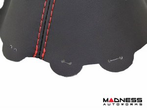 FIAT 124 Spider Gear Shift / eBrake Boot Kit - Black Italy - Black Leather w/ Red Stitching